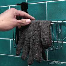 人造丝竹沐浴/淋浴手套，沐浴手套，用于淋浴去角质和内生毛发/死皮去除剂 - 去角质手套磨砂手套（随机颜色）回到学校 - 彩色 - 查看 5