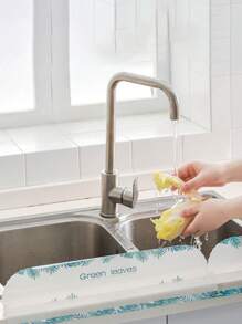 1pc Sink Splash Guard, Kitchen Sink Washbasin Splash Barrier With Suction Cups, Suitable For Lab, Sink, Wash Basin, Vegetable Tub, Kitchen Utensils