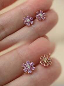 Brincos de prata esterlina 925 sólida com flor de sakura, versáteis, leves e elegantes para uso diário e no trabalho