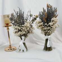 Ramo de flores secas de lavanda y flor del bebé en estilo rústico con limonium - Arreglo floral natural mixto, adecuado para decoración del hogar, regalo del Día de la Madre y primavera, decoración estética de la habitación, materiales (), decoración de otoño