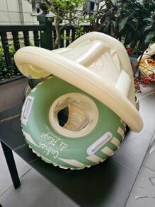 1 pieza Visera solar desmontable Flotador de natación para niños pequeños con rayas de colores y asa