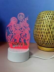 3D Acrylic 7-Color Touch Sensor Night Light, "Happy Family" Creative Gift, Home Decor, Holiday Gift, Bedside Lamp