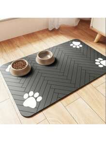 1 Pc Pet Feeding Mat, Ultra-Absorbent Diatom Mud Pet Feeding Mat - Waterproof, Non-Slip, Easy Clean, Odor-Resistant, And Durable Dog & Cat Food Placemat For Messy Eaters