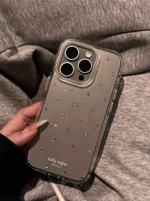 Funda de cristal con diamantes de colores de dopamina de lujo para 16 Pro Max, nueva versión de 15, funda protectora para 16, 13 nicho femenino 14 protección completa anti caídas 15 Pro carcasa transparente