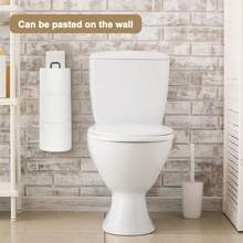 [Black Iron Toilet Paper Holder] Black Iron Self-Adhesive Toilet Paper Holder | No-Drill Wall Mount With Towel Bar For Kitchen & Bathroom Organization, Bathroom Storage