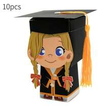5/10/30 piezas Cajas de regalo para fiesta de graduación DIY, cajas con forma de birrete de graduación, cajas para dulces, cajas de embalaje de regalos para amigos - Multicolor - Ver 14