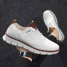 Plus Size Men's Shoes Breathable Mesh Breathable Casual Shoes Sports Men's Sports Casual Shoes - 白色 - 查看 1