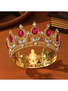 1pc Small Crystal Crown Hair Clip For Side Bun, Princess Birthday Crown, Cake Decor, Floral Gift Decoration - Multicolor - View 24