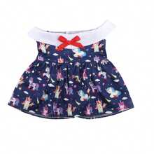 1 件套娃娃裙，娃娃露肩裙，粉色可爱蝴蝶结裙，适合 18 英寸婴儿娃娃、重生娃娃，适合 3 岁以上儿童，儿童玩具娃娃配件，生日礼物，节日派对 - CL-0353 - 查看 13