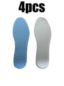 4pcs Cooling Insoles For Summer - Ice-Feeling, Breathable, Sweat-Absorbing, Shock-Absorbing Comfort For Sports & Casual Shoes, Men's & Women's Insoles, Sweatabsorbing Material