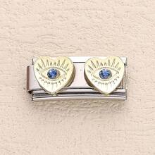 1PC Stainless Steel Bracelet Components, Accessories With Heart, Bow, Marine Creatures, And Elements Of Stars And Moon, DIY Making Jewelry For Bracelet, Can Be Freely Matched With Different Styles - Rectangle - View 29