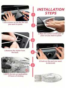Car Crystal Diamond Stickers Handmade DIY Sparkling Diamonds Car Diamond Decorative Stickers Self-Adhesive Strips
