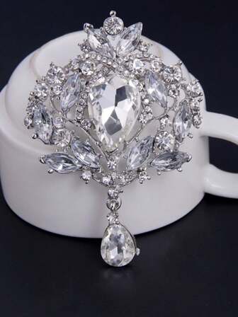 Parti med 1 st stora kristall vintage broschnålar för kvinnor eller bröllopsbuketter, dekor, smycken och accessoarer