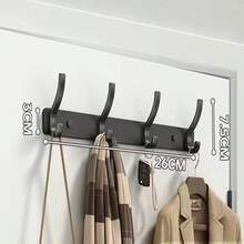 1个门后挂式衣帽架，带挂钩，金属材质，可挂在门后，用于存放帽子、钥匙和其他物品，节省家居空间，适用于入口、浴室、卧室、住宅、宿舍等场合。 - 多色 - 查看 9