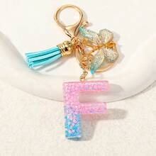 A Creative Keyring With Sequins And Crystal Resin Featuring English Letters, Perfect As A Pendant For Children's Bags Or As A Keyring Accessory For Girls' Bags. - Multicolor - View 14