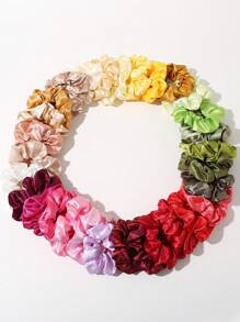 30 pièces Chouchous en satin soyeux pour femmes, élastiques à cheveux, accessoires pour cheveux, cadeau de Thanksgiving/Noël, chouchous décontractés
