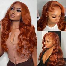 Arsenco 13x6 Lace Front Wigs Human Hair Pre Plucked 13x6 Reddish Brown HD Transparent Body Wave Lace Front Wigs For Women Ginger #33 Colored Brazilian Virgin Hair Glueless Wigs Human Hair 24Inch - S350 - 查看 10