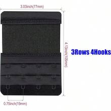 4 Hook Bra Extenders, Soft Stretchy Comfortable Strap Extender - 黑色-6件裝 - 查看 4