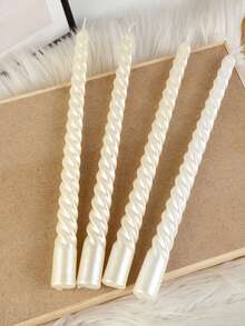 Set de 4 lumânări conice negre, bețișoare lungi fără picătură, lumânări conice neparfumate cu ardere curată, sfeșnice lucioase asemănătoare metalului pentru nuntă, cină