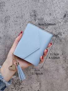 Portefeuille décoratif à pompon mignon, portefeuille multifonction  pour femmes. Petit portefeuille, porte-monnaie, porte-cartes, sac enveloppe pour femmes