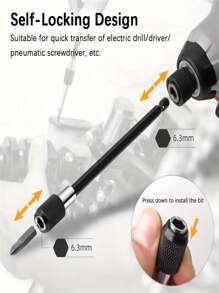 1 pezzo/3 pezzi porta-punte esagonali adattabili rapidi, adattatore portalampada magnetico esteso, adattatore prolunga punta trapano con asta esagonale da 1/4" per punte da avvitatore, portapunte per dadi