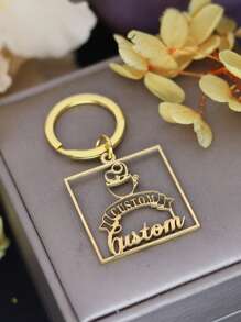 Customizable Stainless Steel Coffee Cup Keychain - Engraved With "Custom" And Coffee Pattern, Durable Gold Metal Key Ring, Suitable For Baristas, Coffee Lovers, Holiday Gifts (Halloween/Christmas/Thanksgiving) - Car/Bag Accessory, Coffee Shop Supply