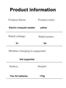 One Battery-Powered Fly Swatter, A Household Electric Mosquito Swatter Suitable For Dormitories. It Is Small And Portable, Suitable For Car And Outdoor Use. It Is A Lightweight Small Outdoor Mosquito Repellent And Electric Mosquito Swatter (Without Battery).