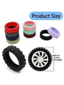 8PCS Luggage Wheels Protector Cover Silicone Trolley Case Silent Caster Sleeve Silicone Wheels Cover Luggage Suitcase Universal Reduce Noise Trolley Case Wheel Sleeve For Suitcase Travel Accessories Wheels Guard Cove Travel Essentials Vacation Summer Holiday Back To School Bag For School School Accessories School Stuff - Multicolor - View 2