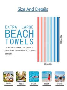1 Stück mehrfarbiges Aquarell Regenbogen gestreiftes Strandtuch, Mikrofaser Strandtuch, super saugfähiges Strandtuch, Reise Strandtuch, Sport Pool Handtuch, Bad Camping Handtuch, Yoga Mädchen Damen Erwachsene Strandtuch