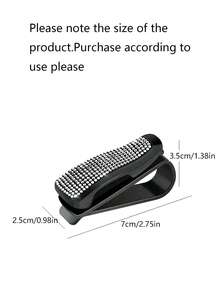 1pc Car Sun Visor Multifunctional Diamond Inlaid Glasses Clip Ticket Clip Diamond - White - View 8