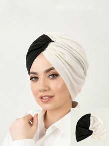 1pc Women Muslim Hiab Turban Headscarf Wrap Hat Hair Loss Head Cover Beanies Bonnet Turban Bandanas Chemo Cap