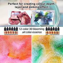 Alcohol Ink Set - 12 Vivid Colors, Concentrated Alcohol-Based Ink, Epoxy Resin Paint With Metallic Color Dye For Resin Coasters, Acrylic Painting, Tumbler Making,10 Ml Each
