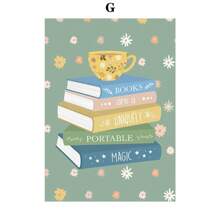 1 pieza Pintura en lienzo de arte de pared para la cocina con impresión de tazas y libros, impresión motivadora, impresión de tazas, arte nórdico moderno para decoración del hogar y la sala de estar, con marco opcional