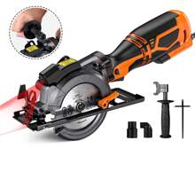 DOVAMAN Circular Saw With Metal Handle, 6 Blades(4½", 4¾"), Cutting Depth 1-11/16" (90°), 1-3/8" (45°), Laser Guide, Corded Saw For Wood
