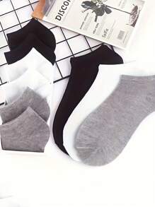 5 Pares de Meias Tornozelo Respiráveis e de Secagem Rápida para Homens e Mulheres, Adequadas para Corrida, Esportes e Uso Casual - Poliéster Leve, Adequado para Todas as Estações, Lavável em Máquina (Cinza/Branco/Preto)