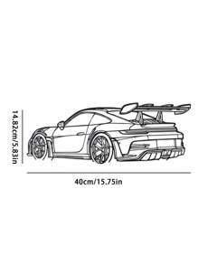 1pc Minimalist Sports Car Metal Wall Art - Black Metal Carving, Sleek Design With Spoiler & Exhaust Pipes, Easy To Hang Home & Office Decor For Living Room Or Wall Enthusiasts, Dynamic Aesthetic Modern Craftsmanship Room Decor Bedroom Decor Home Decor Wall Decor