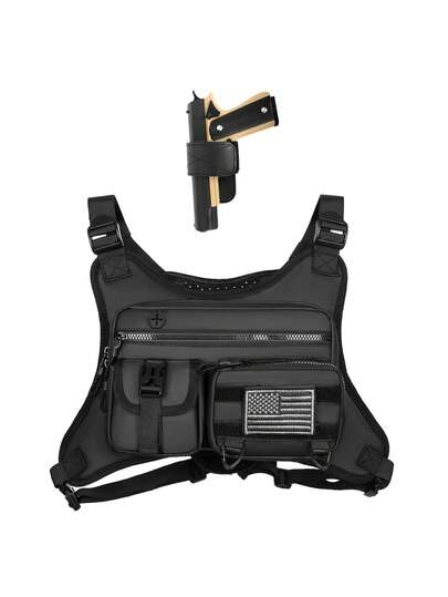 Taktisk västväska för män, funktionell och avslappnad personlig axelväska, bröstväska i inredningsstil, sportbröstväska, julklapp till män