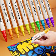Acrylic Paint Pen, 48 Color Double Head Waterproof Paint Pen, Suitable For Rock Painting, Fabric, Metal, Glass, Wood, Canvas, Ceramic, Plastic, Advanced Art And DIY Crafts Supplies, Local Warehouse - 多色雙頭丙烯酸記號筆 - 查看 6