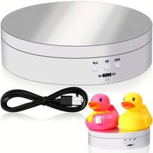 经典款 ABS 电动旋转展示架，USB 供电 360 度旋转转盘，适用于产品摄影和展示 - 不含电池