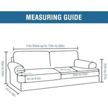 Sofa Cover 3 Piece T Cushion Loveseat Slipcovers Thick Velvet Couch Cover Stretch T Cushion Sofa Covers For 2 Cushion Couch With 2 Individual T Cushion Covers Washable, Stone Blue - 綠色 - 查看 9