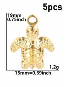 5 Stücke Platinierte Meerestier Schildkröten-Muschel-Seestern DIY Charms für Schmuckherstellung, Edelstahl Anhänger im Großeinkauf