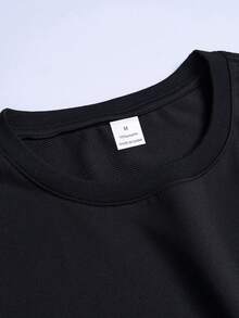 Men'S Light Purple Casual Summer T-Shirt With K&R Racing Graphic, Crew Neck, Slight Stretch, Rib-Knit Detail, Fashionable Racing Letter Print Tee For AdultHip-Hop Cotton Short-Sleeves Summer Casual T-Shirt - 黑色 - 查看 5