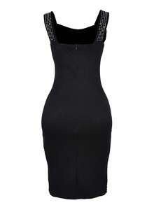 Fashion Sparkling Rhinestone Sleeveless Women's Dresses Birthday Party - Black - View 4
