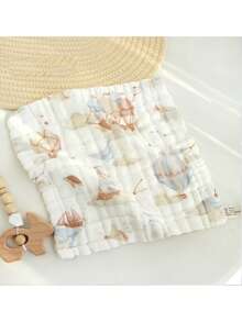 5pcs/Set Cartoon Animal Print Baby Drool Bibs, Newborn Soft Cotton Washcloth Handkerchiefs, Baby Essentials - Multicolor - View 6