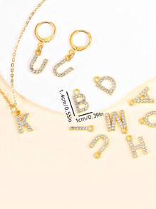 26 pièces Pendentifs avec lettres anglaises ornées de diamants, conviennent pour la fabrication de boucles d'oreilles et de bijoux de collier avec lettres pour les femmes