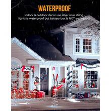 New Fairy Lights Battery Operated, 10Feet 120LEDs Firecracker String Lights Waterproof Sier Wire Starry Firefly Light For DIY Wreath Home Ing Indoor Outdoor Christmas Drations, Pure - 純白 120 個 LED - 查看 3