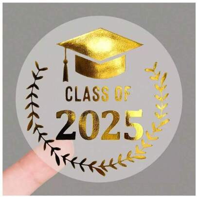 36 Pieces/60 Pieces/120 Pieces Graduation Stickers, For The Class Of 2025, Congratulations To The Graduates, Golden Foil Graduation Labels, Suitable For Hats, Gift Bags, Gift Boxes, Packaging Bags, Envelopes, Cards, Party Favors, Graduation Stickers, Graduation Labels
