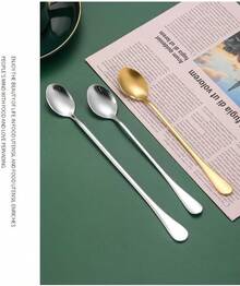 Cucharitas de espresso Demitasse, cucharitas de café mini de 4.7 pulgadas de acero inoxidable, juego de 6 cucharitas pequeñas para postre - Plateado - Ver 10