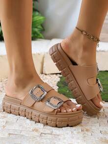 FZY 2025 Autumn New Women's Sandals, Casual And Fashionable Adjustable Strap Women's Flat Sandals, High-End Women's Outdoor Work Casual And Lightweight Sports Sandals, EVA One-Piece Thick-Soled Non-Slip Women's Slippers, A Must-Have For Girls At Home, A Must-Have Fashionable Slippers For Female College Students During The Back-To-School Season,Half-Heeled Beach Sandals, With Various Styles And Fashionable Designs, Suitable For Pairing With Home Colors Shoes, And Essential Halloween Orange Shoes,EdgyElongate Shoe - 橘色 - 查看 2