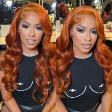 Arsenco 13x6 Lace Front Wigs Human Hair Pre Plucked 13x6 Reddish Brown HD Transparent Body Wave Lace Front Wigs For Women Ginger #33 Colored Brazilian Virgin Hair Glueless Wigs Human Hair 24Inch - S350 - 查看 7